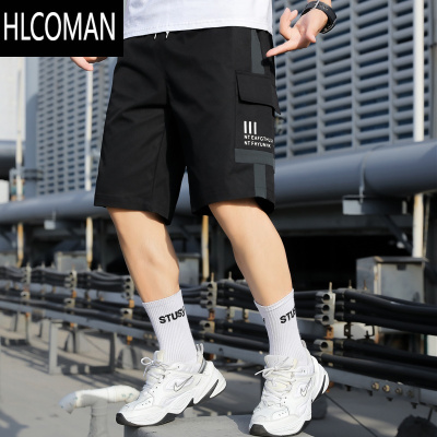 HLCOMAN工装短裤男夏季薄款宽松2025潮牌男装外穿冰丝休闲男士五分中裤子