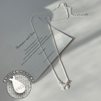 s925纯银粉钻蝴蝶项链高级感轻奢小众甜美锁骨链气质毛衣链女送女朋友老婆情人节七夕生日礼物