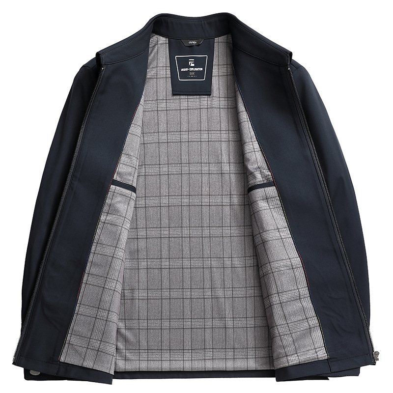 厂家夹克男春秋季新款中年爸爸商务休闲翻领拉链男士外套