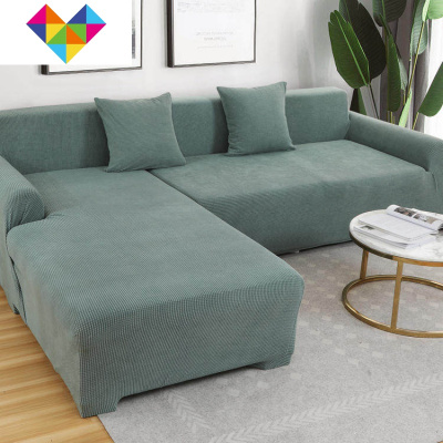 弹力加厚沙发套罩全包萬能套沙发垫北欧简约防滑四季XA型全盖布抹茶色单人位-弹力拉伸范围90-140CM-御蓝锦
