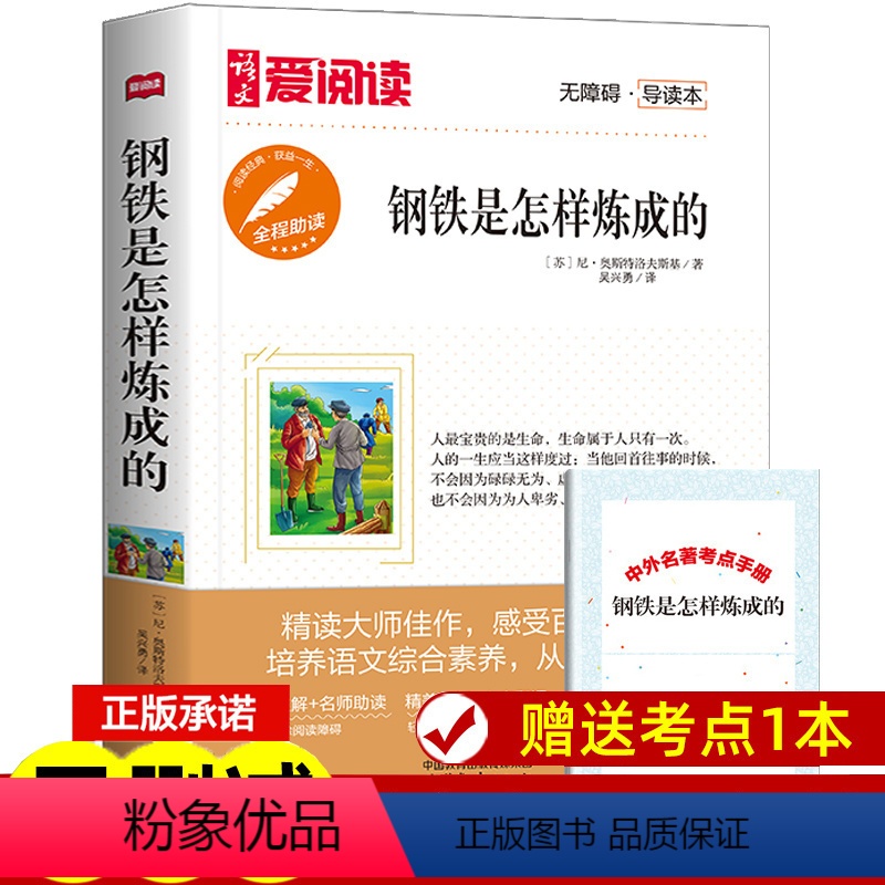 钢铁是怎样炼成的+考点 [正版]钢铁是怎样炼成的初中原著 八年级下册必读课外书语文书目阅读名著书籍老师初二钢铁是怎么怎么