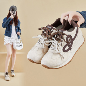 内增高ins韩版新款德训鞋女秋季厚底休闲鞋