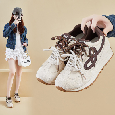 内增高ins韩版新款德训鞋女秋季厚底休闲鞋