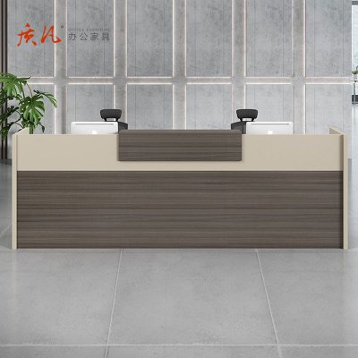 苏宁 质凡 创意前台桌接待简约公司含柜吧台桌 2400x600x1100mm