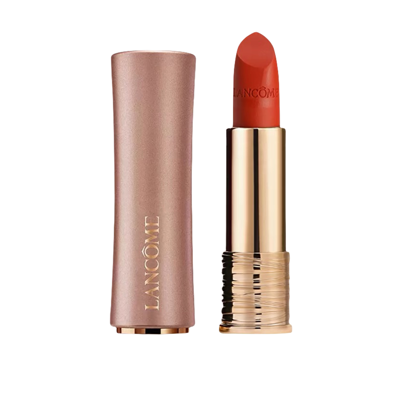 (lancome)兰蔻菁纯唇膏口红粉金196#胡萝卜色柔雾哑光丝滑不拔干提升