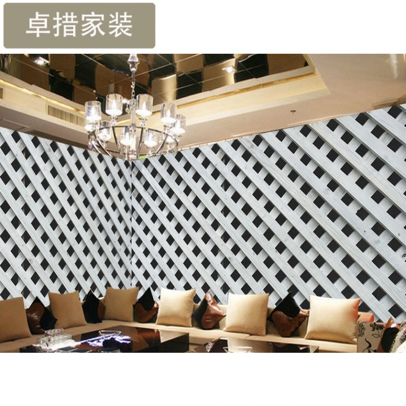 简约现代3d格子菱形模板几何黑白图案图形客厅卧室现代背景墙墙纸壹德