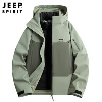 JEEP秋冬新款男士户外登山衣两件套时尚男潮羽绒服内胆冲锋外套