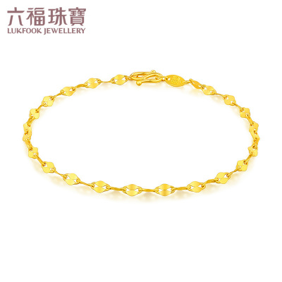 六福珠宝足金十字相连黄金手链女士计价B01TBGB0006，1.85克（含工费80元）