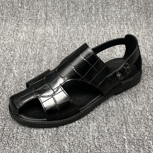 大码4748供货凉鞋男真皮2025新款休闲沙滩鞋外穿罗马凉皮鞋