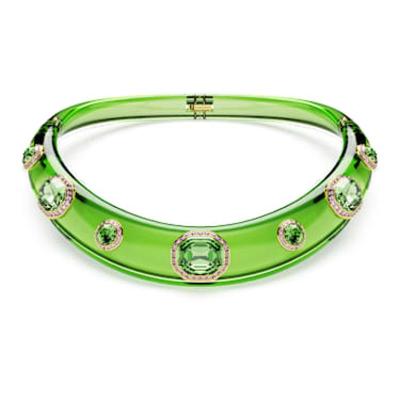 Swarovski女款绿水晶闪耀项链 复古风格时尚气质颈链 饰品配饰