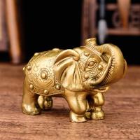 家柏饰(CORATED)大象摆件象 大象工艺品铜小号迷你 长鼻子大象