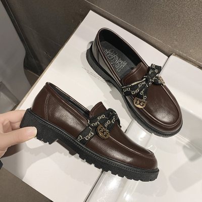 枫述小皮鞋女英伦2021春季新款厚底学生日系单鞋简约百搭增高乐福鞋