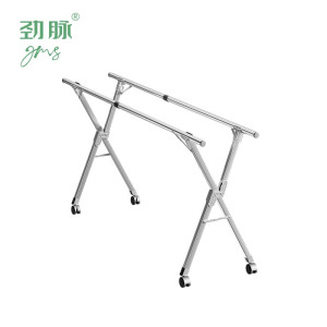 劲脉 露营/旅游/登山帐篷 折叠晾衣架 双杆方管1.6米加轮 个