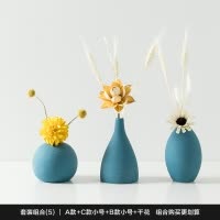北欧简约陶瓷手工干花瓶摆件客厅插干花花器电视柜玄关装饰花瓶摆 三维工匠 2件套装B款