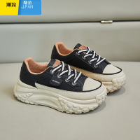 聚范厚底增高皮面运动鞋女2023年夏季新款休闲凉鞋休闲百搭老爹鞋女鞋