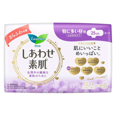 花王乐而雅日用卫生巾F 25cm*17片 纤巧