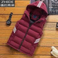SUNTEK春秋装马甲男士外套韩版潮流无袖保暖背心坎肩秋冬季棉服黑色马夹马甲/背心