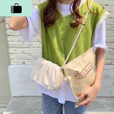 The srose马鞍包女云朵包白色包包手拿斜挎韩版chic仙女褶皱2020NEW LAKE女斜挎包