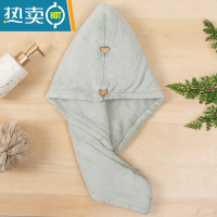 敬平双层干发帽加厚强吸水儿童擦头毛巾浴帽洗头发速干包头女帽 双层(1条)绿色