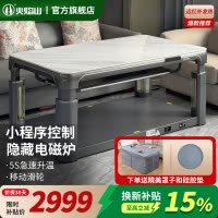 火焰山烤火炉茶几烤火桌子一体取暖家用电暖桌取暖桌客厅升降茶几长方形