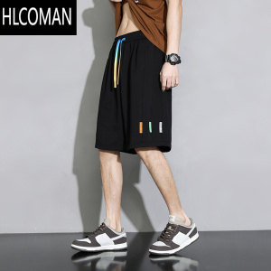HLCOMAN日系潮牌短裤男夏季薄款宽松大码卫裤青年复古高街运动五分休闲裤
