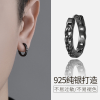 925纯银耳环男养耳洞耳骨环耳扣小众高级感睡觉免摘耳钉耳圈耳饰送女朋友老婆情人节七夕生日礼物