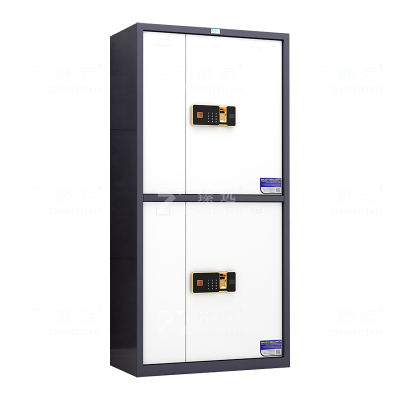 臻远 ZYJJ-80021保密柜密码文件柜保密档案资料柜钢制密码锁保密 灰白套色通双节指纹锁