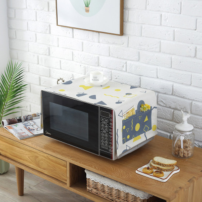 床头柜盖巾棉麻布艺盖布防水防油罩通用烤箱罩防尘罩微波炉罩 JY-05 防水.洗衣机.冰箱[140*55cm]