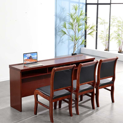 山威会议条桌油漆贴木皮礼堂长桌报告厅组合桌培训桌课桌含椅1.8米常规