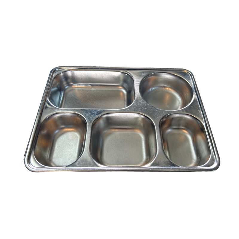 莘煊 304不锈钢五格餐盘 28cm*22cm*4.2cm 个