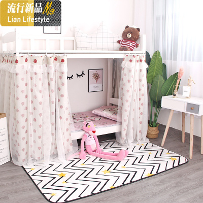 大学生宿舍公主床帘少女心可爱上下铺物理遮光带纱一体式蚊帐床幔 三维工匠