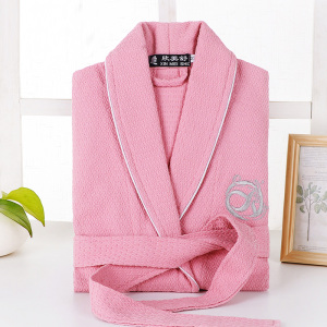 幸福派 浴袍男女长款睡袍精梳棉毛巾料五星级酒店情侣吸水速干毛巾料浴衣