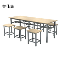 誉佳鑫冷轧钢六人餐桌学生食堂公司职员户外桌椅组合1600*600*750