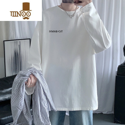 YANXU长袖T恤男士潮流宽松百搭打底衫ins潮牌港风卫衣上衣服