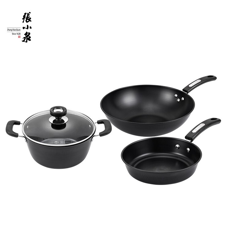 张小泉 锦厨系列 精铁锅具 三件套 C35260100