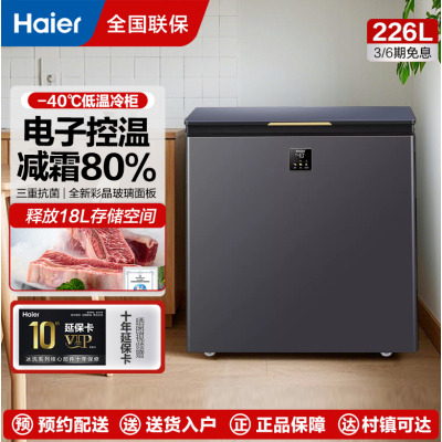 海尔冰柜家用卧式一级能效冷藏冷冻-40度低温小冷柜BC/BD-226GHEPG