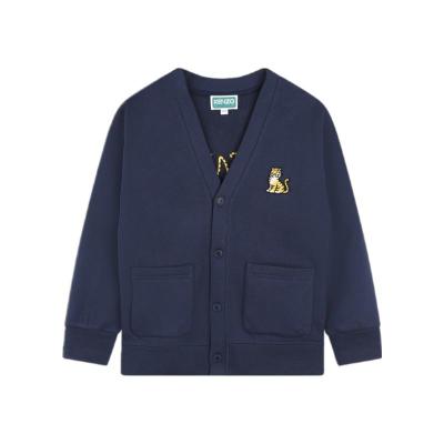 高田贤三(Kenzo)男童棉涤长袖运动衫两贴袋纽扣开合休闲潮牌套头