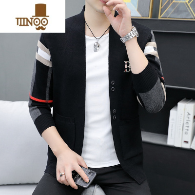 YANXU2023年新款针织开衫男士外套潮牌刺绣休闲毛衣高端毛衫上衣