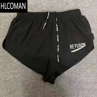 HLCOMAN夏季健身跑步训练田径短裤速干透气男女运动裤弹力双层内衬三分裤