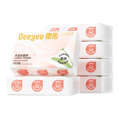 德佑云柔纸110抽*6包*4提自然柔韧温和亲肤乳霜10040104