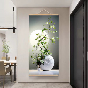 维诺亚简约玄关挂画入户走廊小清新绿植壁画客厅入户门装饰画