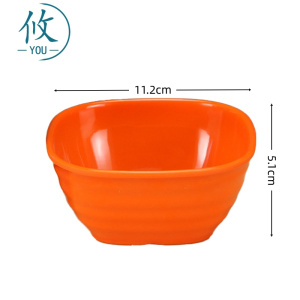 攸 小号橙色四方碗 11.2*5.1cm 个