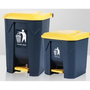 匹牧商用户外分类塑料带盖垃圾桶灰30L加厚+脚踏单位:个