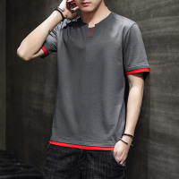 男士短袖T恤夏季新款潮流圆领休闲宽松青少年纯棉体恤上衣男