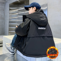 男童加厚外套秋冬款冬装新款男孩夹棉风衣工装中大童保暖棉服