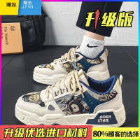 聚范男鞋夏季透气百搭休闲设计感小众板鞋青少年运动厚底增高帆布潮鞋