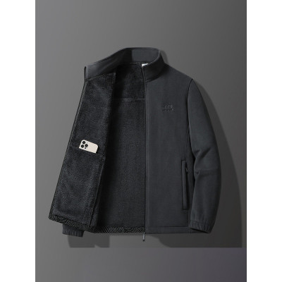 Jeep spirit 2025新款摇粒绒男士外套运动休闲夹克冬季加绒男