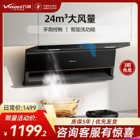 万和(Vanward)[光幕V6L·天幕大灯·超薄换新不改柜]顶侧双吸抽排油烟机24风量家用大吸力变频智能清洗一级能效