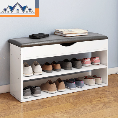 家用口换鞋凳鞋柜试衣间可坐穿鞋凳鞋架进服装店入户储物凳 三维工匠收纳凳