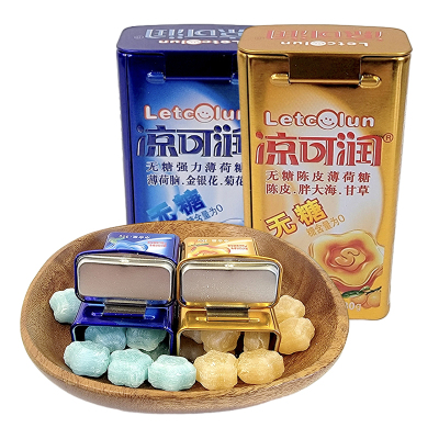 百诺凉可润无糖强力薄荷糖陈皮薄荷糖金银花菊花胖大海盒装30g